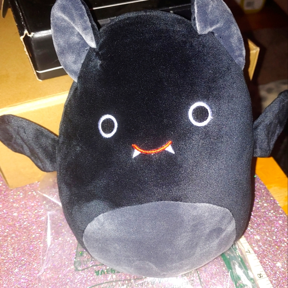 Black Vampire Bat Plush Stuffed Animal Halloween Decoration